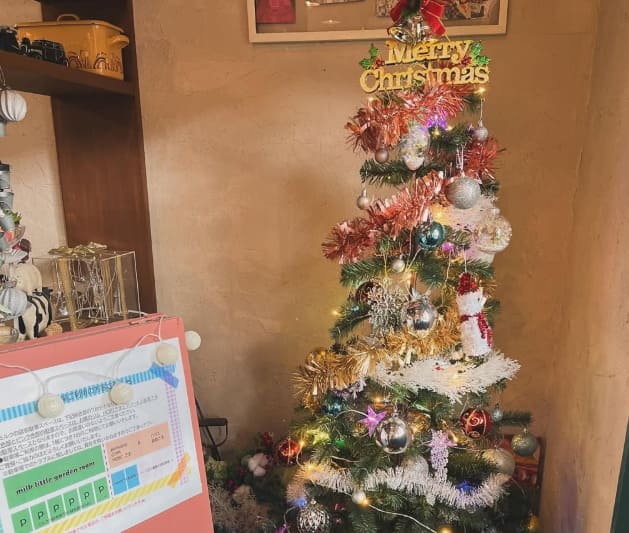 milk littlegarden room店内クリスマス装飾