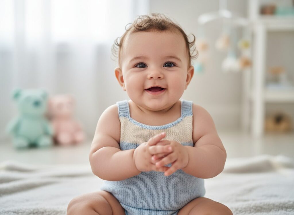 首が座っている赤ちゃん