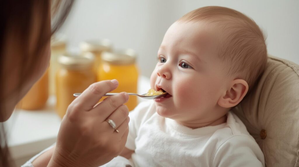 離乳食を食べる赤ちゃん