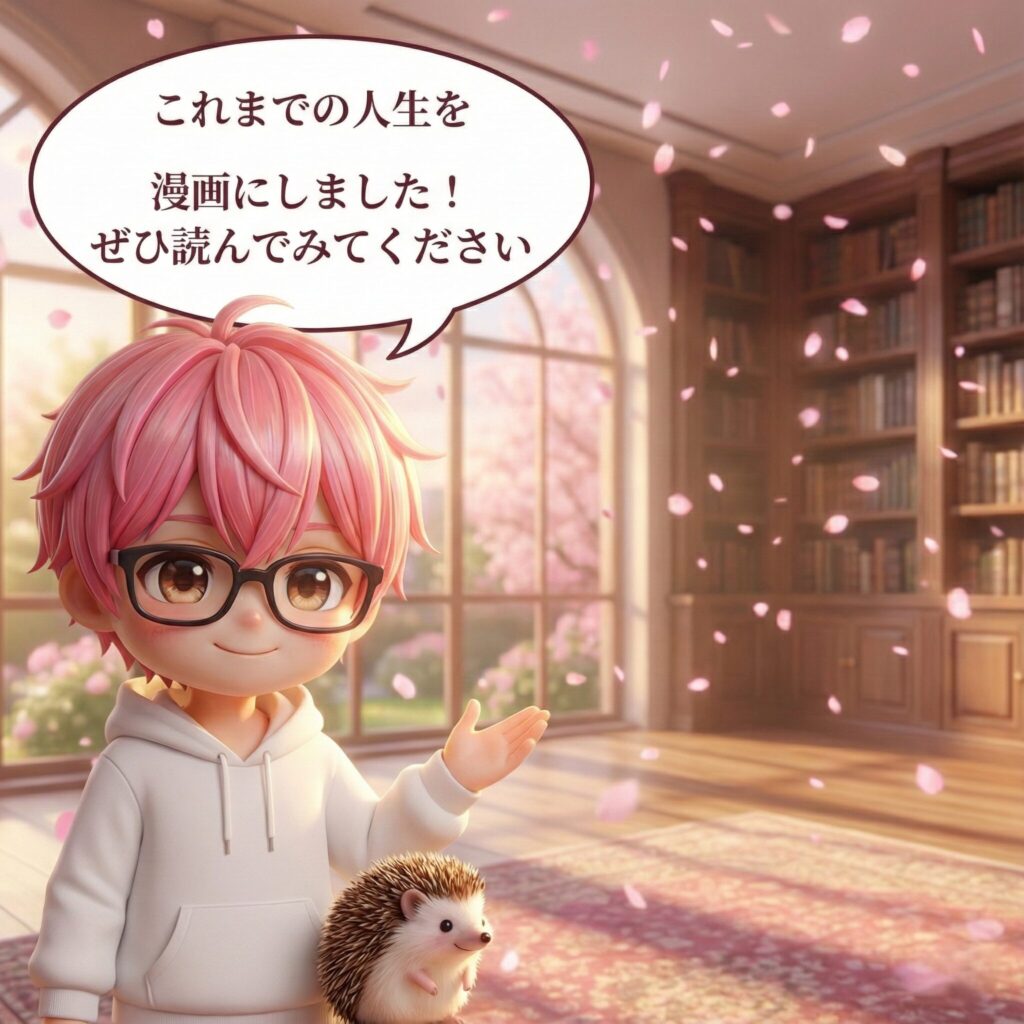 キャラクターが漫画を紹介